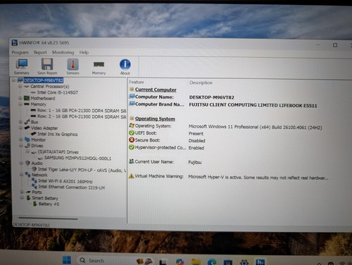 Fujitsu Lifebook E5511 i5 11th Gen 64GB RAM 1TB SSD Windows 11 Great Condition - Picture 12 of 16