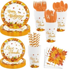 Happy Thanksgiving Dinner Supplies - Complete Autumn Table Setting