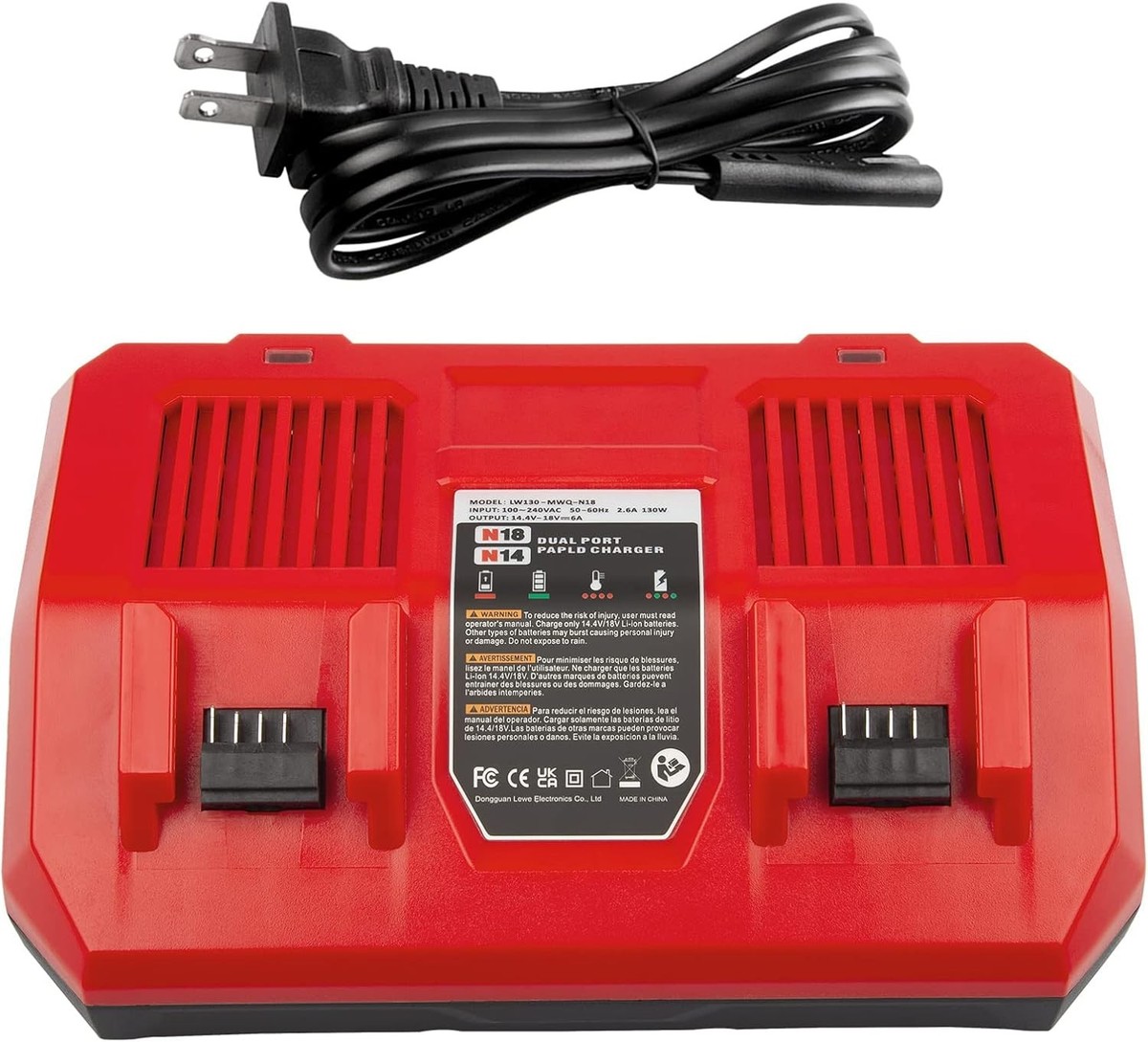 Dual Charger For Milwaukee For M18 Battery Dual Bay Simultaneous