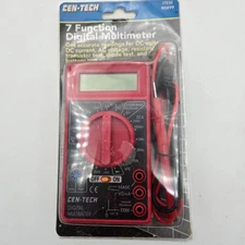 Cen-Tech 90899 Red Black 7-Function Digital Multimeter