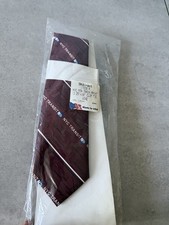 Vintage NYC Transit MTA Train Print Clip Tie 3.25" X 18" Made in USA Wine