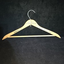 Vtg Antique Wood Coat Clothes Hanger Raleigh Haberdasash Chevy Chase Washington