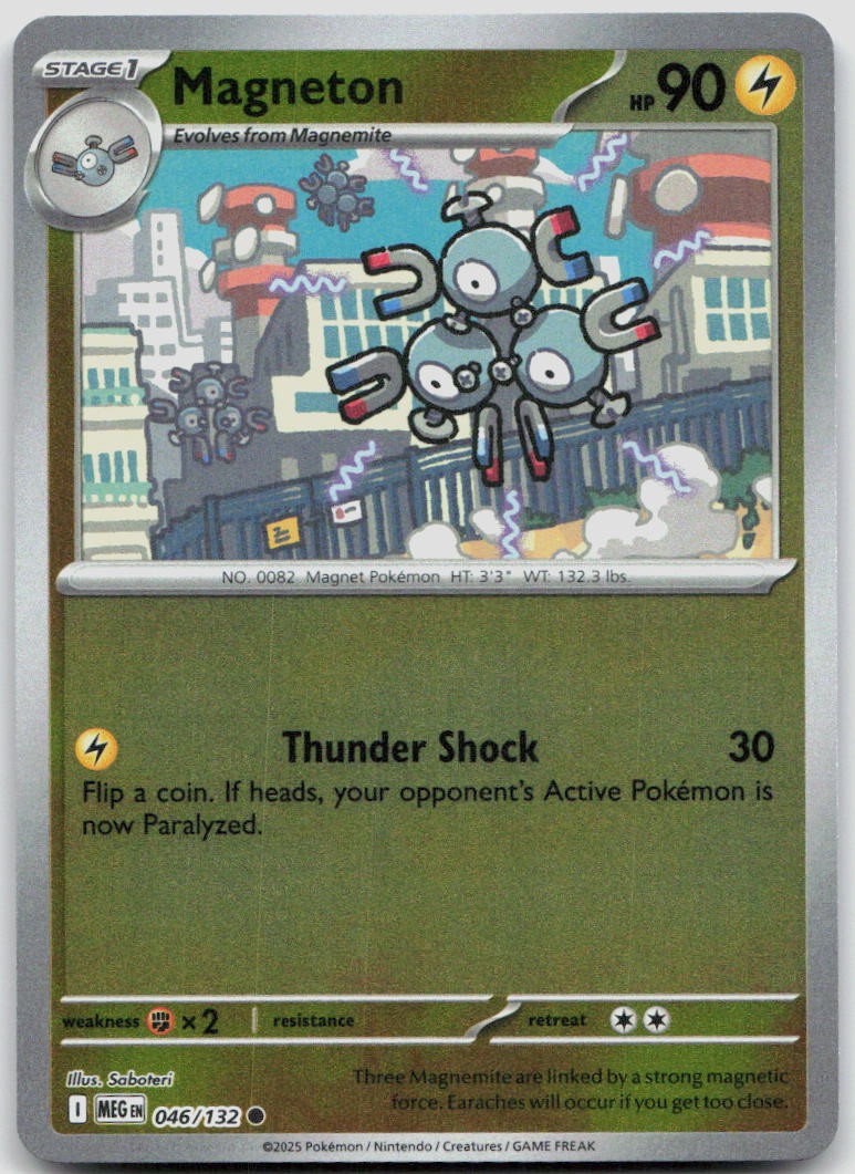 Magneton 046/132 Reverse Holofoil Mega Evolution Pokemon NM