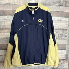 Vintage 90s Russell Team Issue Georgia Tech Windbreaker Jacket XL Navy/Gold