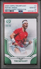 2025 TOPPS TRIUMPHANT TENNIS GRASS COURT GREEN FOIL #3 RAFAEL NADAL 5/35 PSA 10