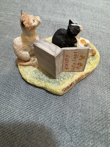 LOWELL DAVIS "SUNNY SIDE UP" SCHMID BORDER FINE ARTS CATS & EGGS FIGURINE 1996 - Picture 4 of 5