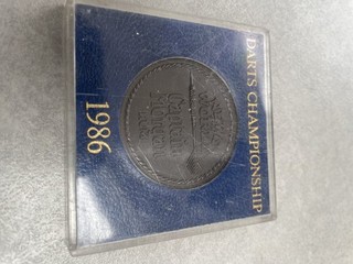 News of The World Darts 1986 Championship Medal In Presentation Box