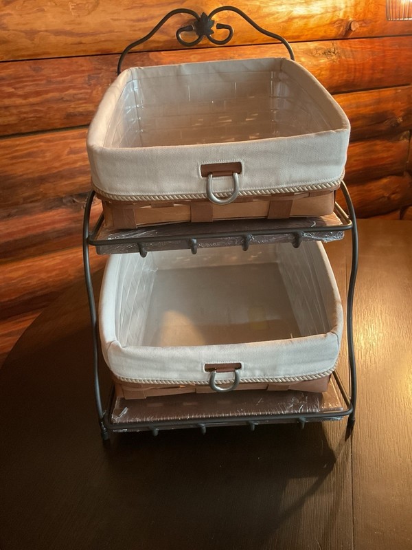Longaberger Wrought Iron Foundry Paper Bin Complete Set~Very Rare~Brand New