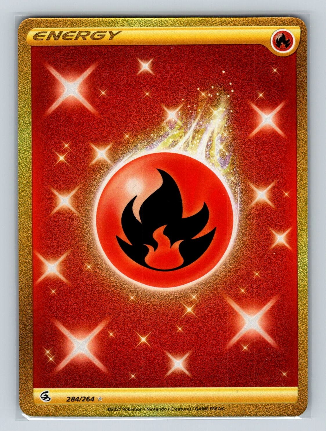 Fire Energy (Secret) 284/264 Swsh08: Fusion Strike Holo NM
