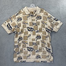 Vintage Ivy Crew Polo Shirt Boats Nautical Preppy Coastal Dad 90s Cotton Men XL