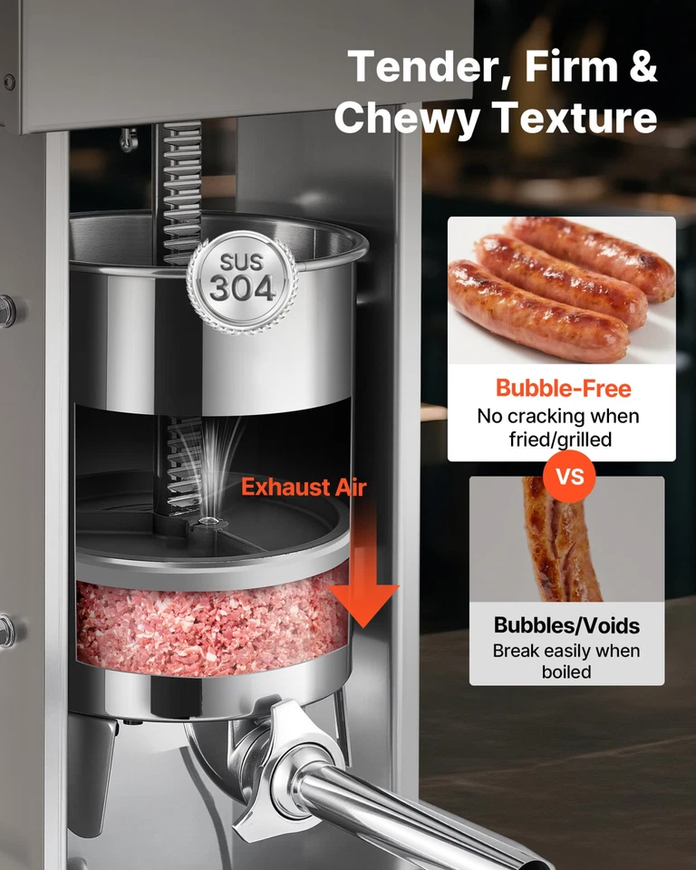 Embutidora eléctrica VEVOR 15L 33 LBS con 4 tubos comercial Foto 4 de 4