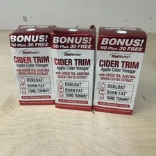 Lot of 3 DietWorks Cider Trim, Apple Cider Vinegar 120 Capsules Exp. 03/28