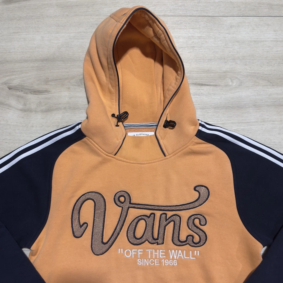 Vans Sudadera con Capucha Suéter Para Mujer Mediana Naranja Negra Sudadera Bolsillos Damas Patín Foto 2 de 4