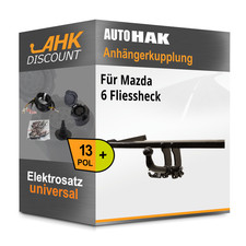 Für Mazda 6 Fliessheck 02-08 AUTO HAK Anhängerkupplung abnehmbar + 13polig NEU