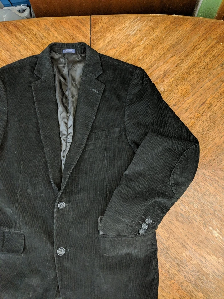 Abrigo Blazer Deportivo de Pana Stafford Para Hombres Chaqueta de Dos Botones Negro 38R Foto 2 de 4