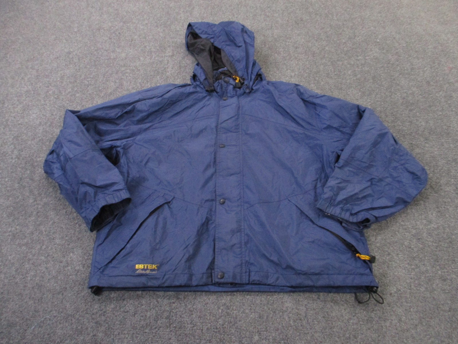 Eddie Bauer Jacket Men L Blue Ebtek Hiking Rain Coat Outdoor Sport Performance
