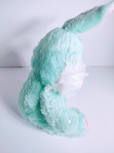 Soft Fluffy 15 In Aquamarine Rabbit Pink Ears Feet With Bow Pre-owned - Picture 7 of 12