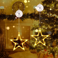Qedertek LED Sterne Weihnachtsbeleuchtung, 10 LED Lichtervorhang Warmweiß Batter