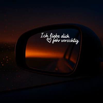 UNIDAMO Ich liebe dich ❤️ fahr vorsichtig Aufkleber Autospiegel Auto Größen Sticker 945