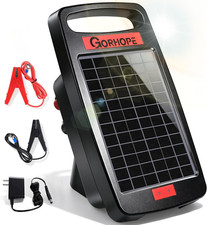 10 Miles Solar Electric Fence Charger with Short Circuit Alarm,0.18JPowered