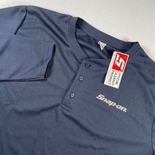 Snap-on Tools Mens XXL Navy Blue Long Sleeve Henley Mesh Performance Shirt NEW
