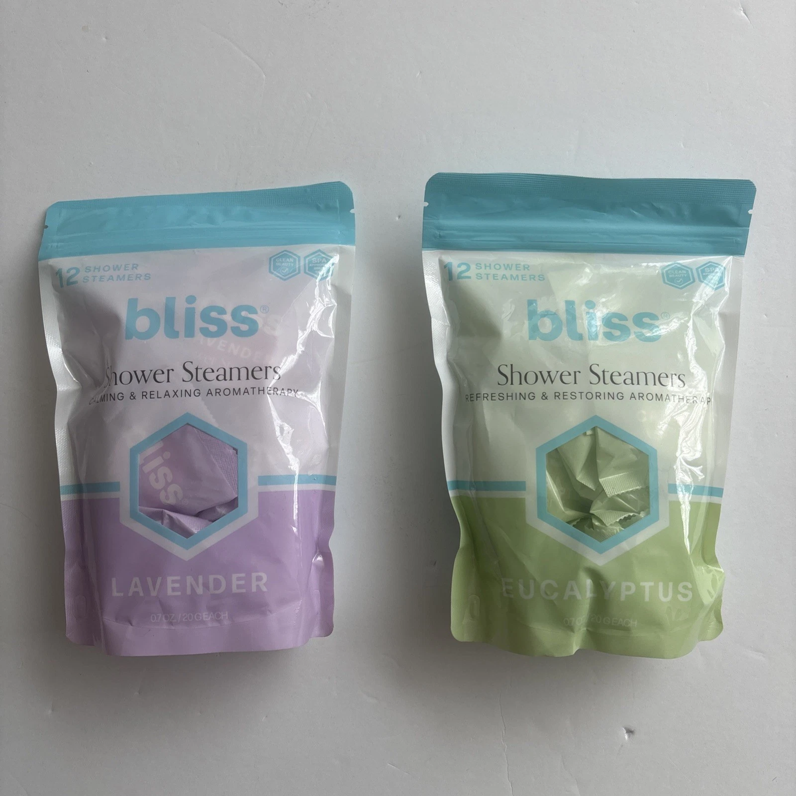 Bliss Lot Of 2 Packs Variety Eucalyptus & Lavender Shower Steamers - 12 Per Bag
