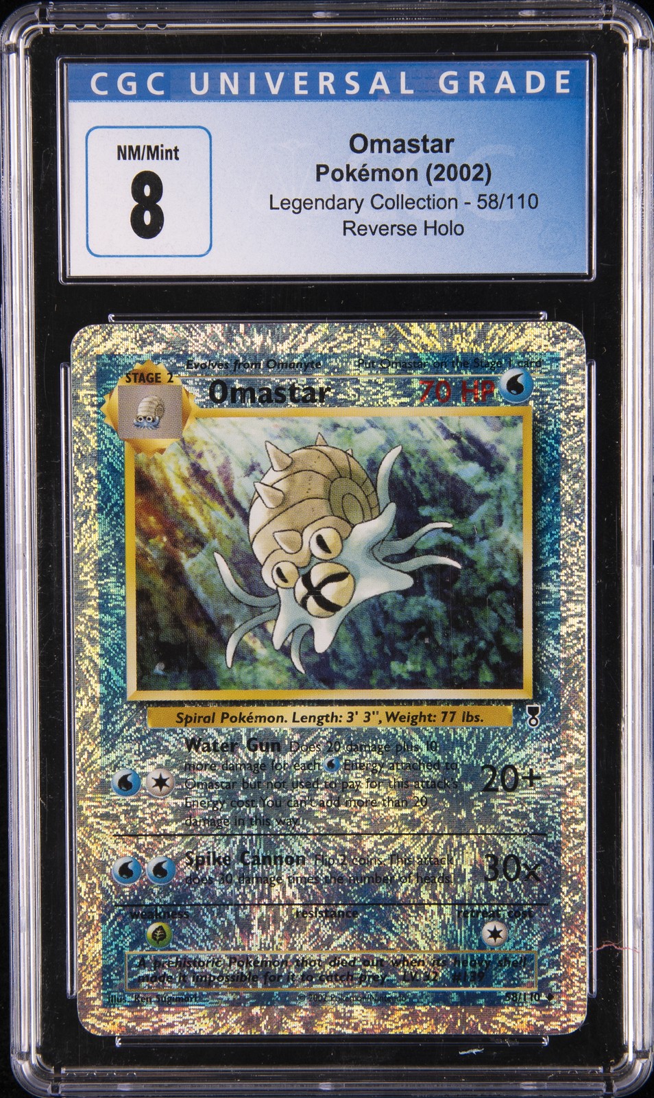 2002 LEGENDARY COLLECTION REVERSE HOLO #58 OMASTAR CGC 8 | eBay