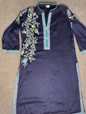 Embroidered 2 Pc Set Kurta  Pants Navy Blue