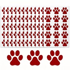 12 Pcs Red Paw Print Temporary Face Tattoos Removable and waterproof paw st...