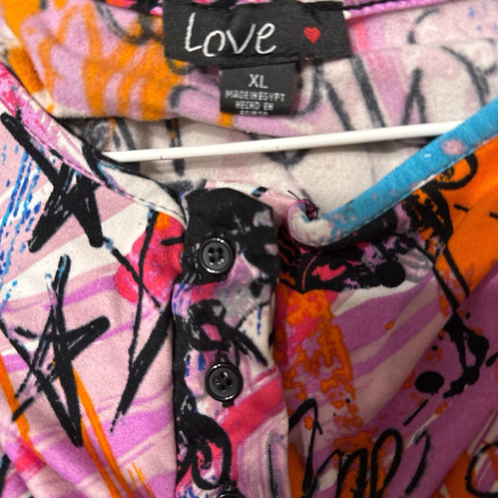 Love Multicolored Abstract Pattern Fitted Women’s… - image 5