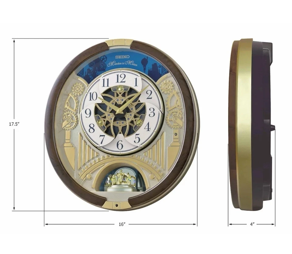 Seiko Melodies in Motion 2025 Golden Rhythm Musical Wall Clock Limited Edition - Image 3 of 3