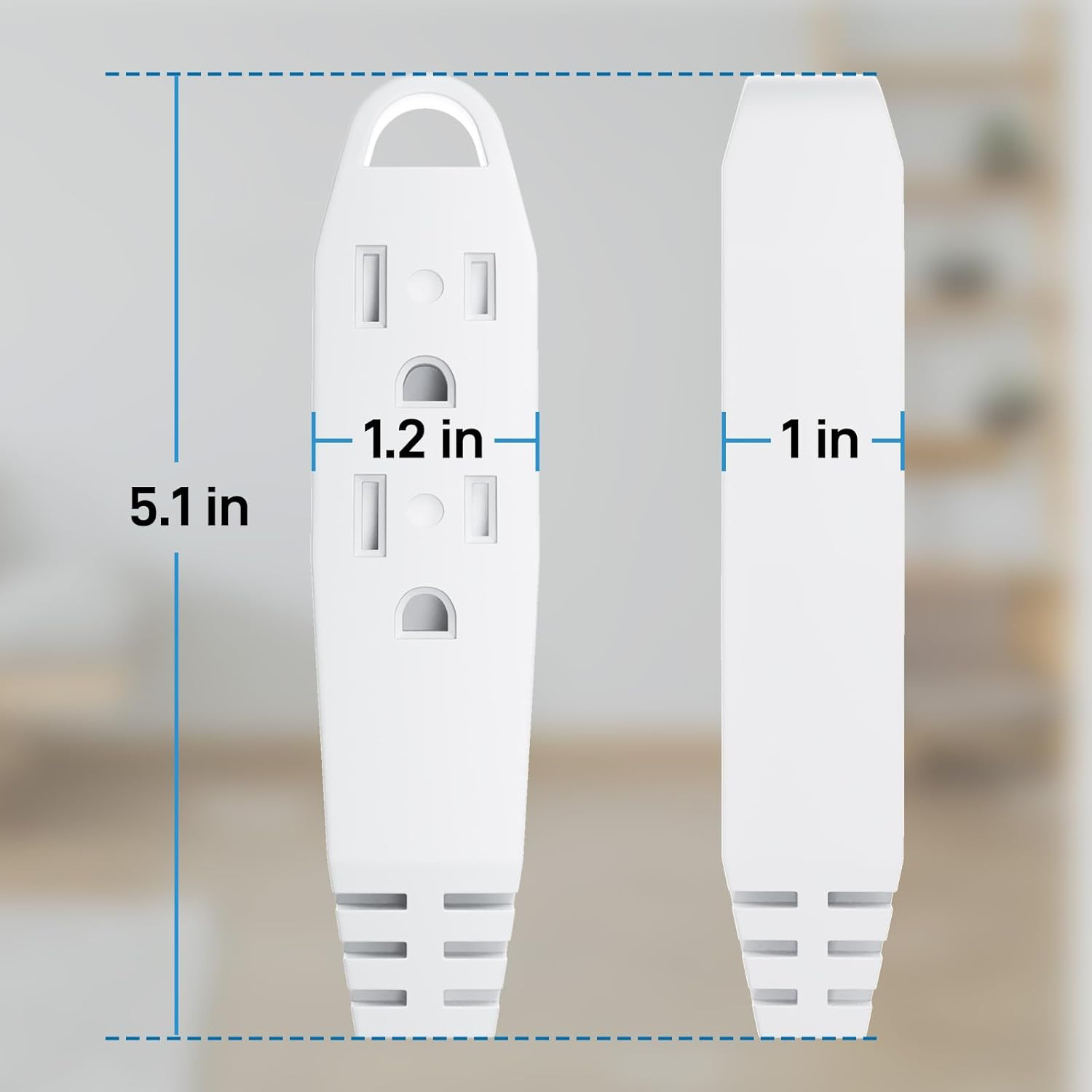 25-Feet 3 Outlet Extension Cord, Kasonic UL Listed, 16/3 SJTW 3-Wire Grounded, 1