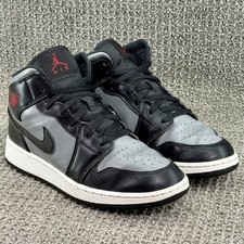 Nike Air Jordan 1 Mid Shadow Red Grey Black GS 554725-096 Youth Size 6.5Y