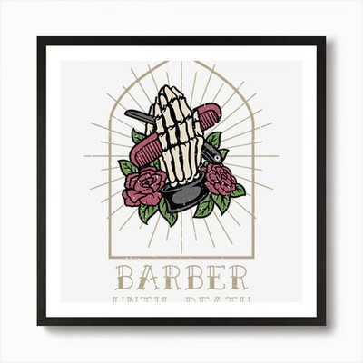 Barber Life Kunstdruck gerahmtes Wandbild Poster Leinwanddruck Bild