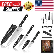 Kitchen Knife, 3-Pcs Knife Set With Sheath, 8 Inch Chef Knife, 4.5 Inch Utili...