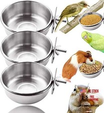 Bird Feeding Bowls Cups Parrot Food Water Dishes, Single Clamp 3 Pack