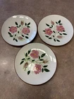 Stangl Pottery Set Of 3 Salad Luncheon Plates 8” Wild Rose Vintage MCM