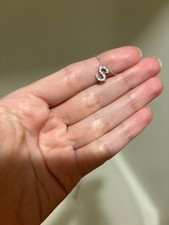 Pave diamond initial necklace