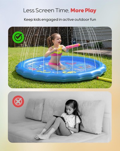 Spritzpads für Kleinkinder 1-3 robust 67" Baby Spritzkissen Outdoor Sprinkler - Bild 5 von 8