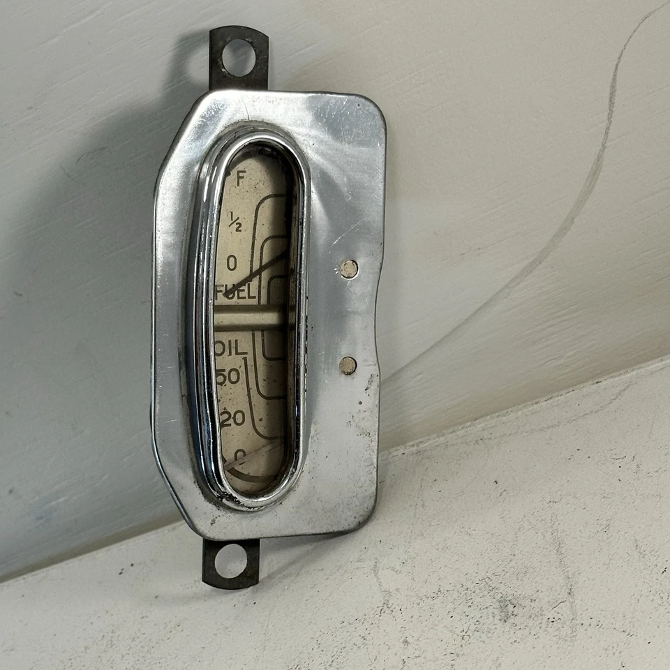 Medidor de aceite combustible cromado Lincoln Zephyr 1937-39 original OEM Foto 3 de 4
