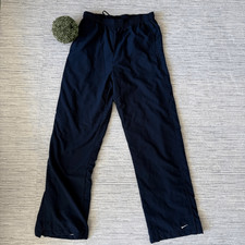 Vintage Y2K Nike Navy Lined Track Pants Straight Leg Windbreaker Small