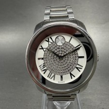 Movado Bold Watch Women 32mm Silver Dial Silver Tone Round 01.3.14.6125 New Batt