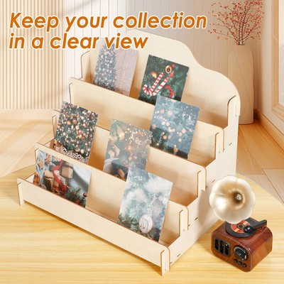 Holz Karten-Display-Rack Mehrschichtig Dekoratives Regal Geschenkhalter