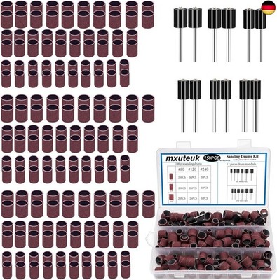 mxuteuk Schleiftrommel-Set, einschließlich 138 Stück Aluminiumoxid 80 120 2