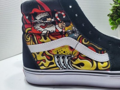 Vans Sk8-Hi Santa Flame Suede Canvas Black Red Men’s 12 Sneaker Christmas NWT Vans Sk8-Hi Santa Flame Black Skate Shoes | Zumiez main image 2