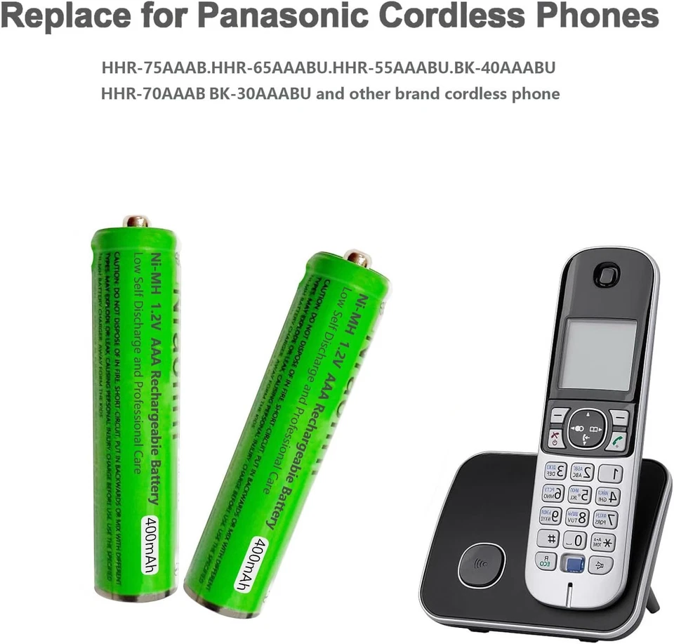 2~8X 400mAh AAA NI-MH Battery 1.2V Rechargeable for Panasonic Gigaset Mobilteile - Bild 3 von 4