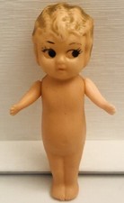 Plastic Celluloid Big Eyes Vintage Doll Figure Posable Arms Feet Together