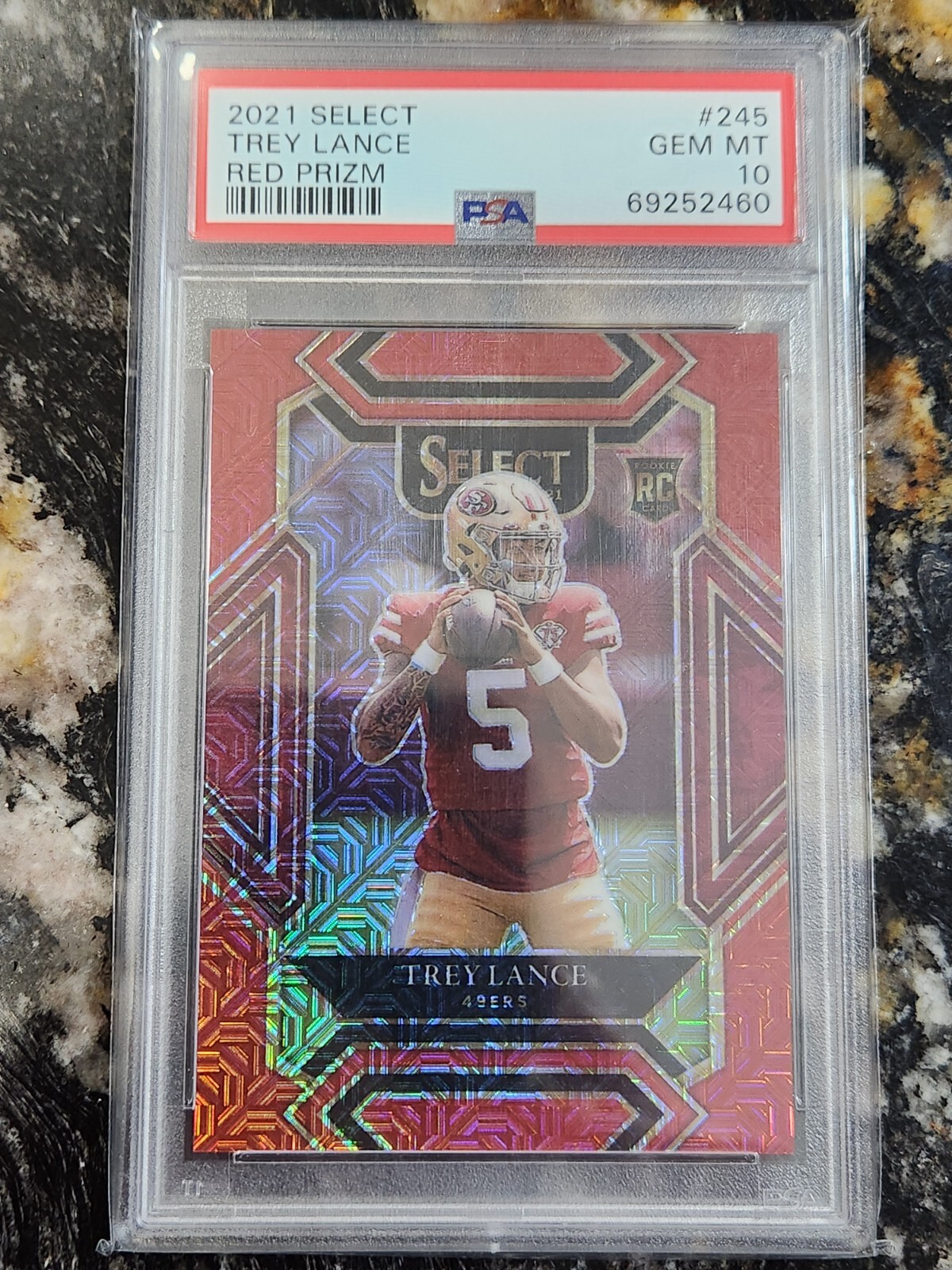 2021 Trey Lance RC #245 Select Club Level Red Prizm Psa 10 Gem Mint #29/49!!!
