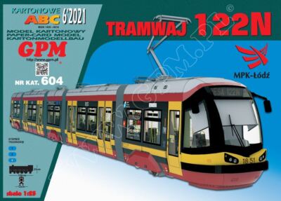 Kartonmodell Tramwaj 122N 1:25 GPM
