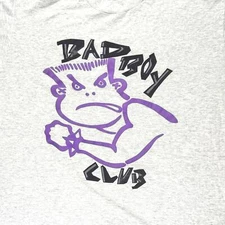 Vintage Bad Boy Club T-Shirt XL Gray USA Made 90s Graphic MMA Gym Tee Soft